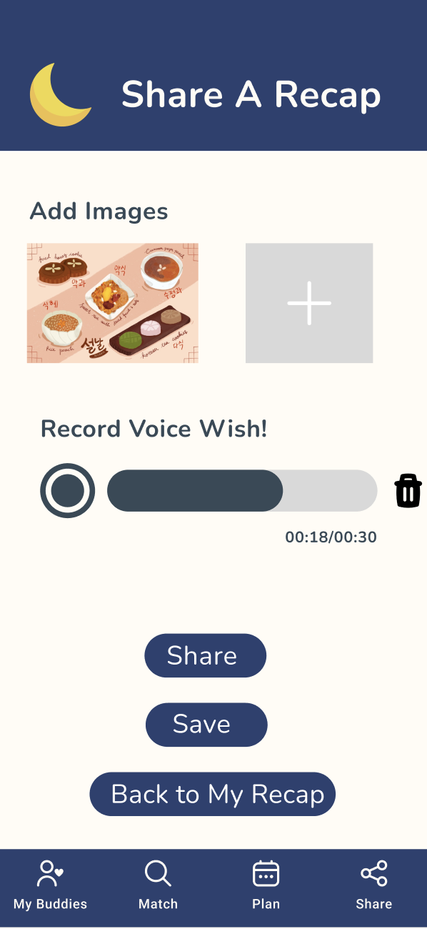 Cultural Buddy Finder - Sharing screen